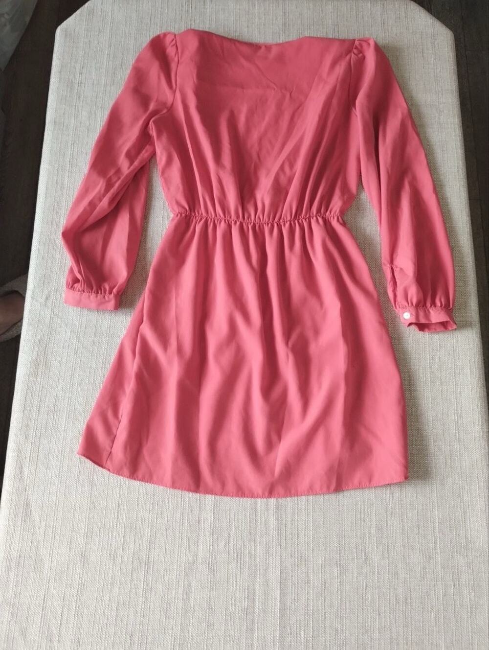 Akira Chicago Black Label Dress Womens Small Pink Long Sleeve Wrap
